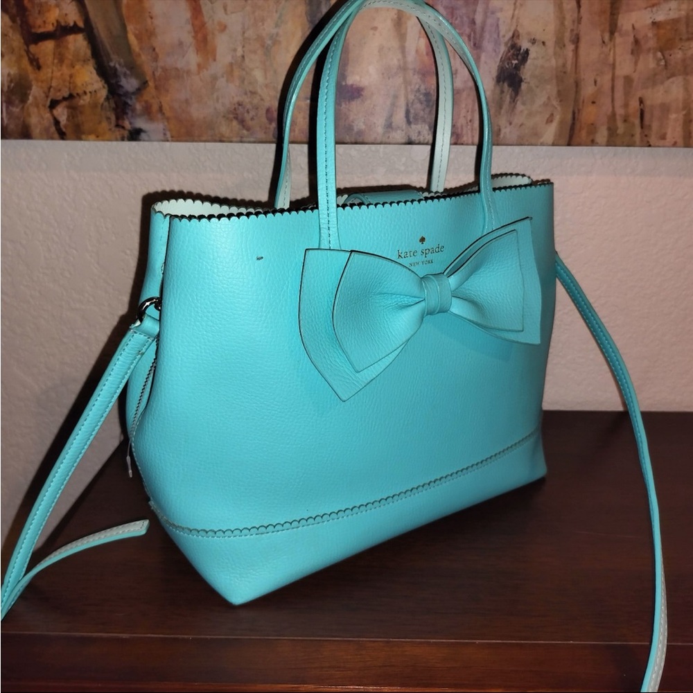 Kate Spade Giorgia Vanderbilt Place Bow Satchel  With Crossbody Strap. - Picture 7 of 11